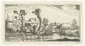 Granja en un canal cerca de Haarlem Paisajes (título de la serie)