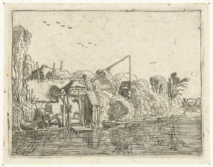 Cervecería a la orilla de un río Pequeños paisajes (título de serie)