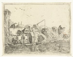 Cervecería a la orilla de un río Pequeños paisajes (título de serie)
