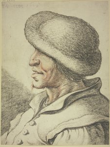 Busto de un campesino de perfil izquierdo de Esaias van de Velde
