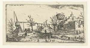 paisaje con una cervecería Paisajes (título de la serie) de Esaias van de Velde