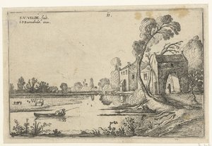 Paisaje con un río y una puerta de entrada. Paisajes (título de la serie)