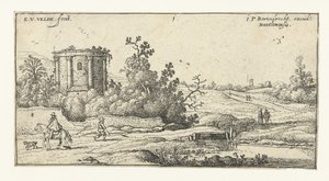 Paisaje con ruinas de un templo romano Paisajes (título de la serie) de Esaias van de Velde