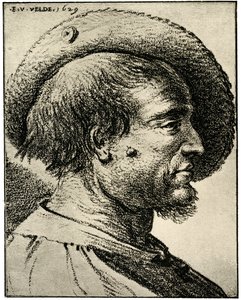 Estudio de cabeza masculina de Esaias van de Velde
