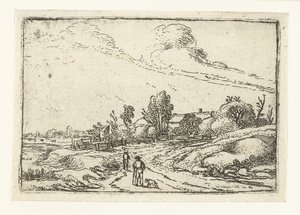 Camino a lo largo de una granja Pequeños paisajes (título de serie) de Esaias van de Velde