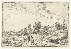 Camino a lo largo de una granja Pequeños paisajes (título de serie)