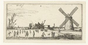 Patinadores sobre el hielo en un molino cerca de Penningsveer Paisajes (título de la serie)