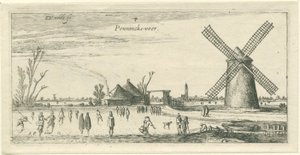 Patinadores sobre el hielo en un molino cerca de Penningsveer Paisajes (título de la serie)