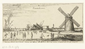 Patinadores sobre el hielo en un molino cerca de Penningsveer Paisajes (título de la serie)