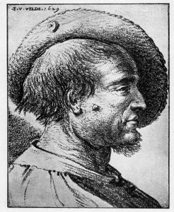 Estudio de una cabeza masculina, siglo XVII de Esaias van de Velde