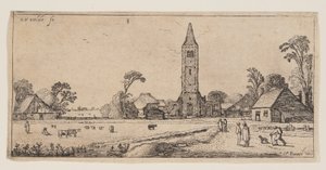 Camino a la derecha que conduce a un pueblo, de Paisajes de Esaias van den Velde I