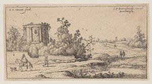 Ruinas de un templo romano, de Paisajes de Esaias van den Velde I
