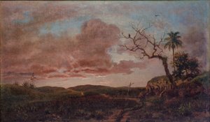 La cruz en el camino (óleo sobre lienzo) de Esteban Chartrand