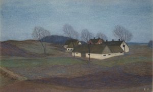 Una granja zelandesa (pastel) de Ester Almqvist