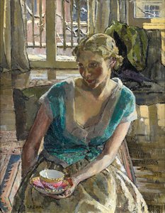 Té en invierno (óleo sobre lienzo) de Ethel Gabain