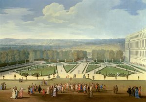 Paseo de Luis XIV (1638-1715) en vista del parterre norte en los jardines de Versalles. Pintura de Etienne Allegrain (1644-1736) 1688 aprox. de Etienne Allegrain