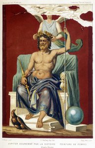 Júpiter (Zeus) coronado por la Victoria - según un fresco de Pompeya levantado por Nicolini