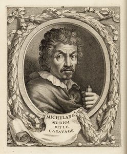 Retrato de Michelangelo Merisi da Caravaggio, pintor italiano de Etienne Baudet