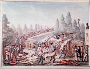 Transporte de cadáveres durante la Revolución (acuarela, circa 1790) de Etienne Bericourt