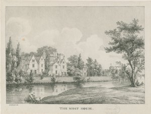 Tamworth - La Casa del Foso: zincografía, nd [1796-1865] de Etienne Bruno Hamel