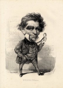Hoja volante - Ilustración de Etienne Carjat (1826-1906): Teatro - Monrose Antoine-Martial Louis Barizain, Louis Monrose (1811-1883) de Etienne Carjat