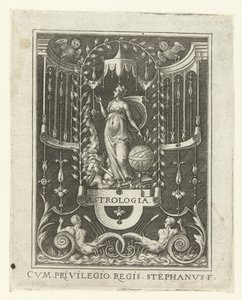 Astrología ASTROLOGÍA. (título en el objeto) Cuatro artes liberales, la perspectiva y la arquitectura, representadas por mujeres (versión posterior) (título de la serie) de Etienne Delaune