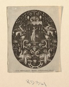 Atenea, de Grotesques à fond noir, Divinités et Allégories (Grotescos sobre fondo negro, Divinidades y Alegorías)