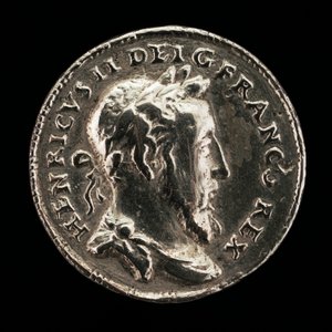Enrique II, 1519-1559, rey de Francia 1547 [anverso] de Etienne Delaune