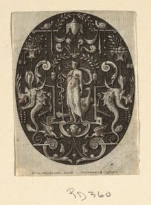 Juno, de la serie Grotesques à fond noir, Divinités et Allégories de Etienne Delaune