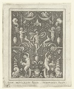 Marte Decoraciones superficiales con figuras de dioses en un marco de grutescos (versión posterior) (título de la serie) de Etienne Delaune