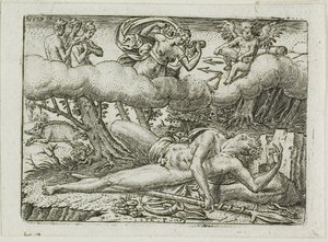 La muerte de Adonis de Etienne Delaune