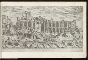 Palacio de Roma Bouwwerken uit de oudheid (título de la serie) Los vestigios de la antigüedad en Roma recogidos y retratados en perspectiva por Stefano Du Perac Parisino (título de serie sobre objeto)