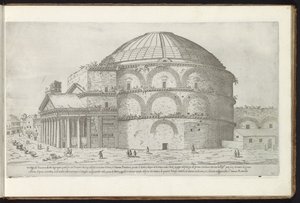 Panteón de Roma Bouwwerken uit de oudheid (título de la serie) Los vestigios de la antigüedad de Roma recogidos y retratos en perspectiva por Stefano Du Perac Parisino (título de serie sobre objeto) de Etienne Duperac