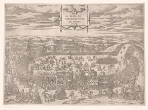 Fiesta papal en el Testaccio en Roma en 1534 La festa di Testaccio fatta in Roma (título sobre objeto)