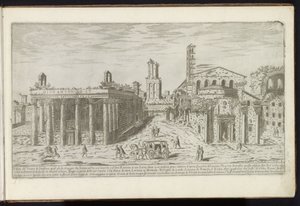 Ruinas del Templo de Antonino y Faustina y el Templo de Rómulo en el Foro Romano Edificios antiguos (título de la serie) I vestigi dell