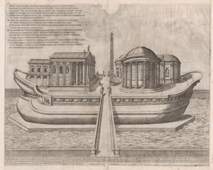 Speculum Romanae Magnificentiae: Templos en la Isla de Tíber, 1582 de Etienne Duperac