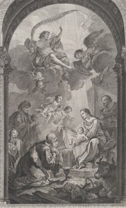 La Capilla de los Enfants-Trouvés en París: Los Reyes Magos Gaspar y Melchor adorando, 1752 de Etienne Fessard