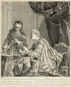 Mujer sellando una carta de Etienne Fessard
