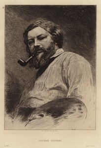 Gustave Courbet, pintor francés del movimiento realista. Grabado por Etienne Gabriel Bocourt