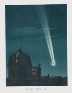 El Gran Cometa de 1881, observado en la noche del 25-26 de junio, a la 1h.30m AM, de The Trouvelot Astronomical Drawings 1881, pub. 1881 de Étienne Léopold Trouvelot