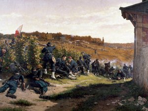 Los Tirailleurs de la Seine en la batalla de Rueil-Malmaison, 21 de octubre de 1870, detalle
