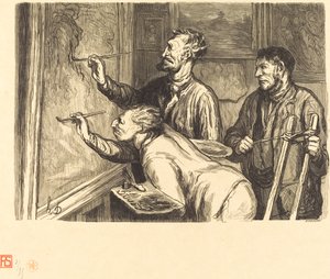 Exposición de pintura de 1868 - El último toque de pincel de Etienne after Honoré Daumier