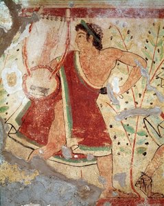 Un tocador de lira (Fresco, 520 a.C.)