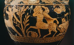 Ánfora del Pintor de la Centauromaquia (detalle mostrando un centauro). Cerámica de figuras rojas de Porano (Umbría). Civilización Etrusca, siglo IV a.C. de Etruscan