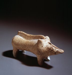 Ungüentario cerámico en forma de cerdo, 580-560 a.C.