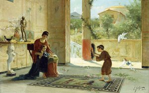 Un visitante sorpresa (óleo sobre lienzo) de Ettore Forti