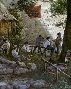 Puerta Angélica en Roma, barberos al aire libre de Ettore Roesler Franz