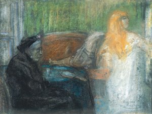 Madre Van Mieghem soñando (Vanitas) de Eugeen van Mieghem