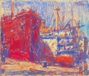 Barcos en el puerto de Eugeen van Mieghem