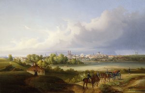 Una vista de Múnich y el río Isar, 1838
